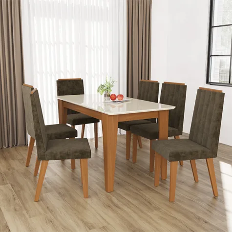 CONJUNTO COMEDOR SUECIA 6S 10119.1 IND FRE|OW|CAP