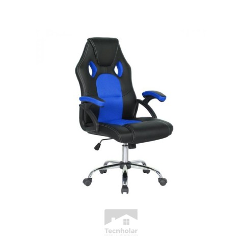 SILLA GAMER MAT MESH NEGRO C/ AZUL