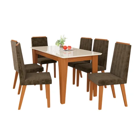 CONJUNTO COMEDOR SUECIA 6S 10119.1 IND FRE|OW|CAP