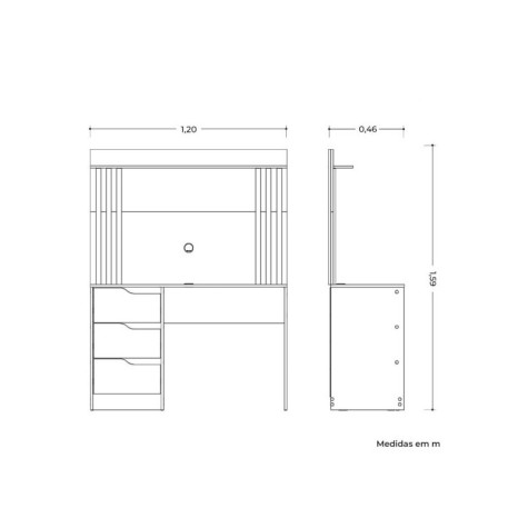 ESCRITORIO C/PANEL DOBLE BL/FOSCO LISO