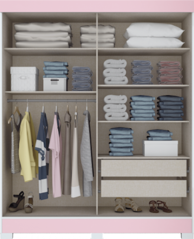 ROPERO BRIZ B66 2PTAS.CORRED. BLANCO