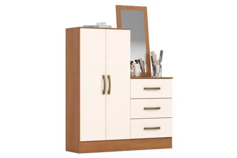 COMODA BRIZ B700 3 CAJONES 2PZ  CANELA/OFFW
