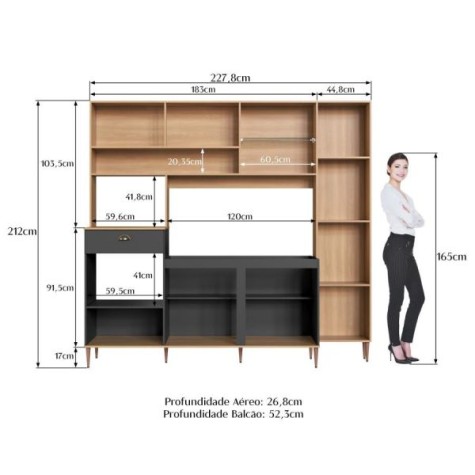 COCINA COMPACTA FLORENCIA 2.20CM SIN PILETA FRE/GRA